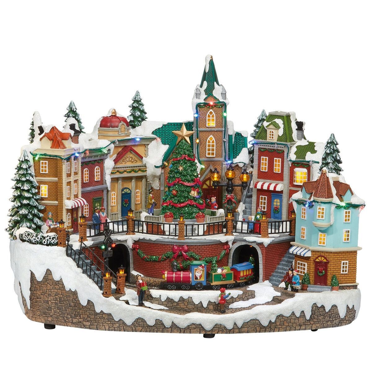 クリスマス ホリデービレッジ ライト付デコレーション クリスマスソング8曲収録 40588 コストコ 5094