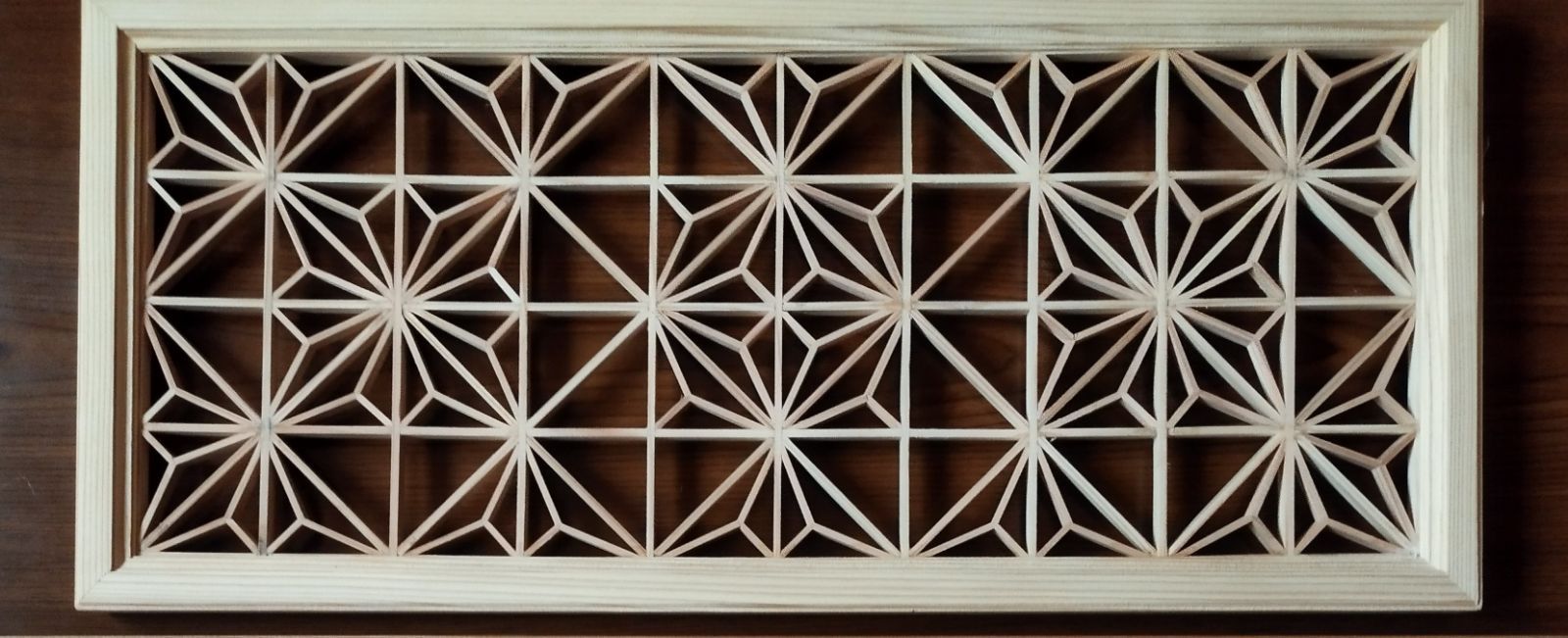 57 麻の葉組子 アクリル板入り 3枚一組 麻の葉組子 吹き抜け カラー