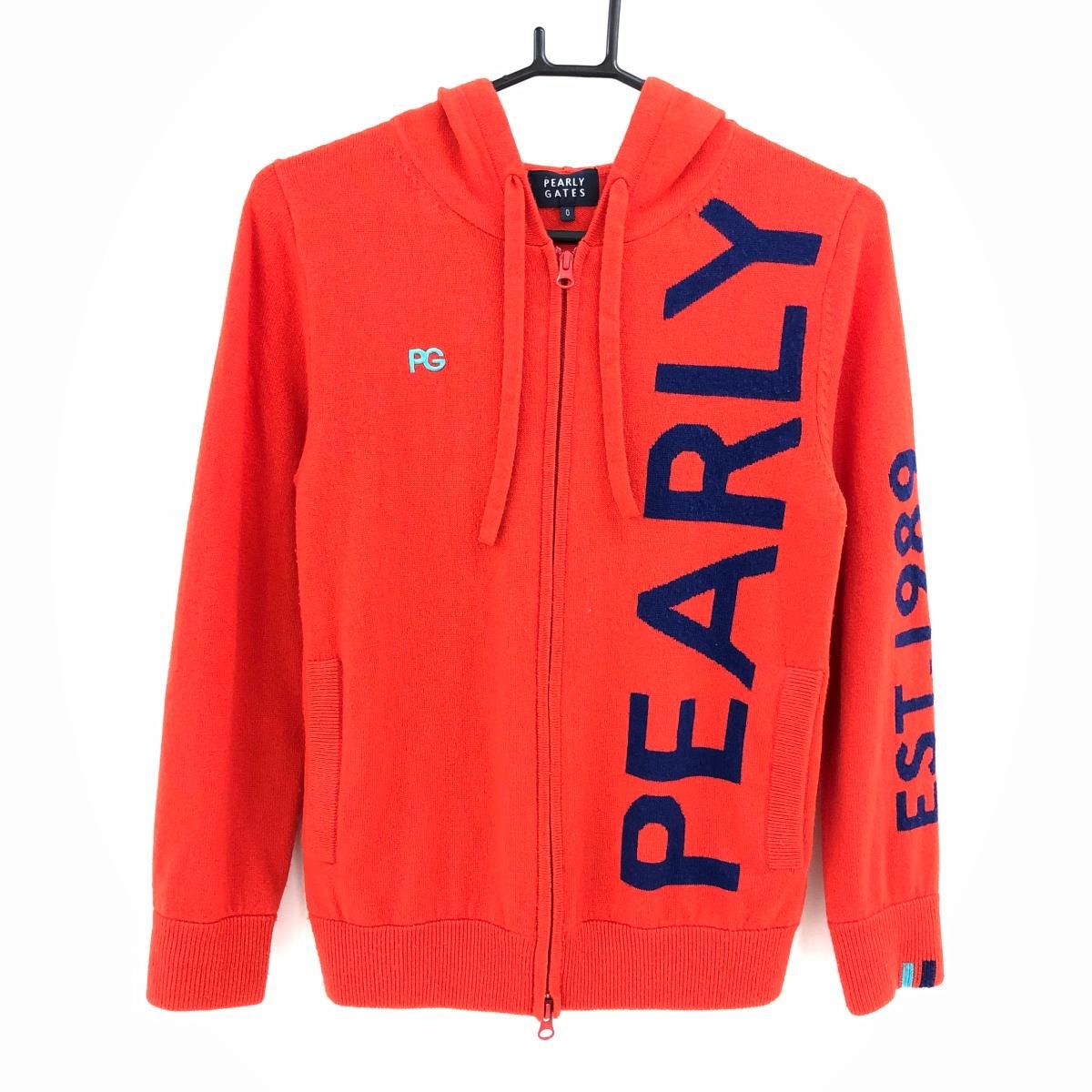 パーリーゲイツ カシミヤ100% ジップアップニット ピンク ロゴ PEARLY