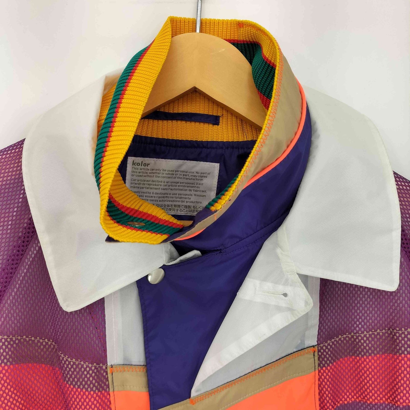カラー kolor 23SS シースルーナイロン メッシュコート メンズ
