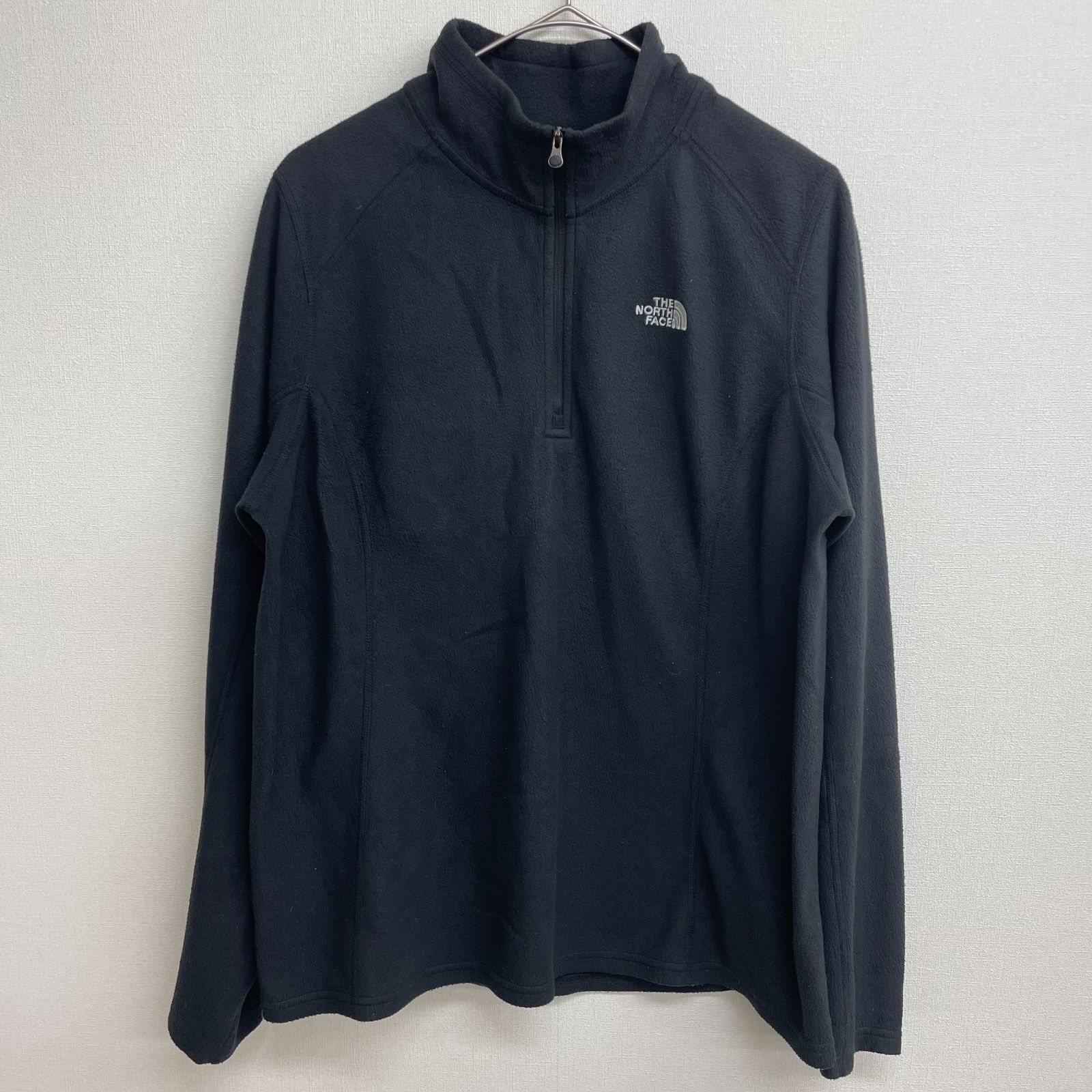 THE NORTH FACE ハーフジップフリース 刺繍ロゴ ブラック【レディース