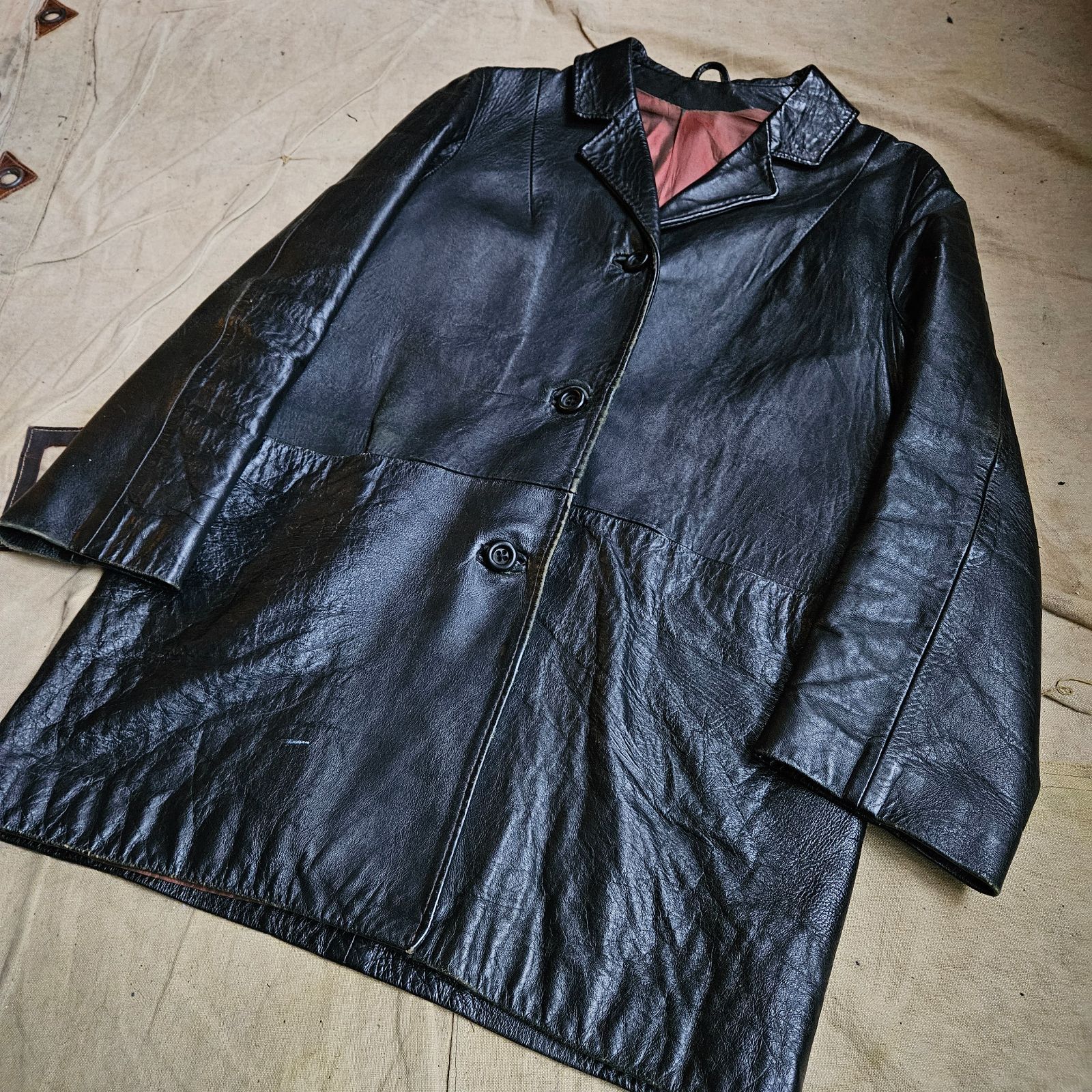 60-70s UK Vintage Leather Coat