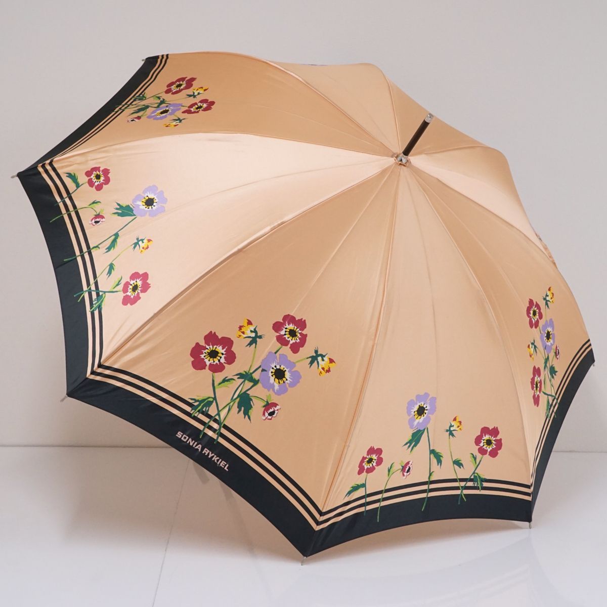 傘 SONIA RYKIEL ソニアリキエル USED美品 フラワー 花柄 ロゴ グラス