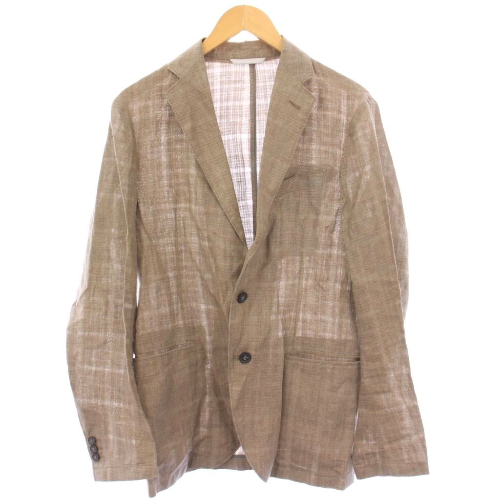 極美品　EMPORIO ARMANI テーラードジャケット　麻　リネン　46 極美品 EMPORIO ARMANI テーラードジャケット 麻 リネン 46