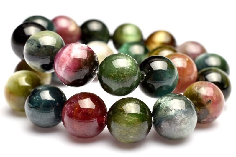 1点物】AAA☆キャッツアイ効果 トルマリン 7.5mm ブレスレット