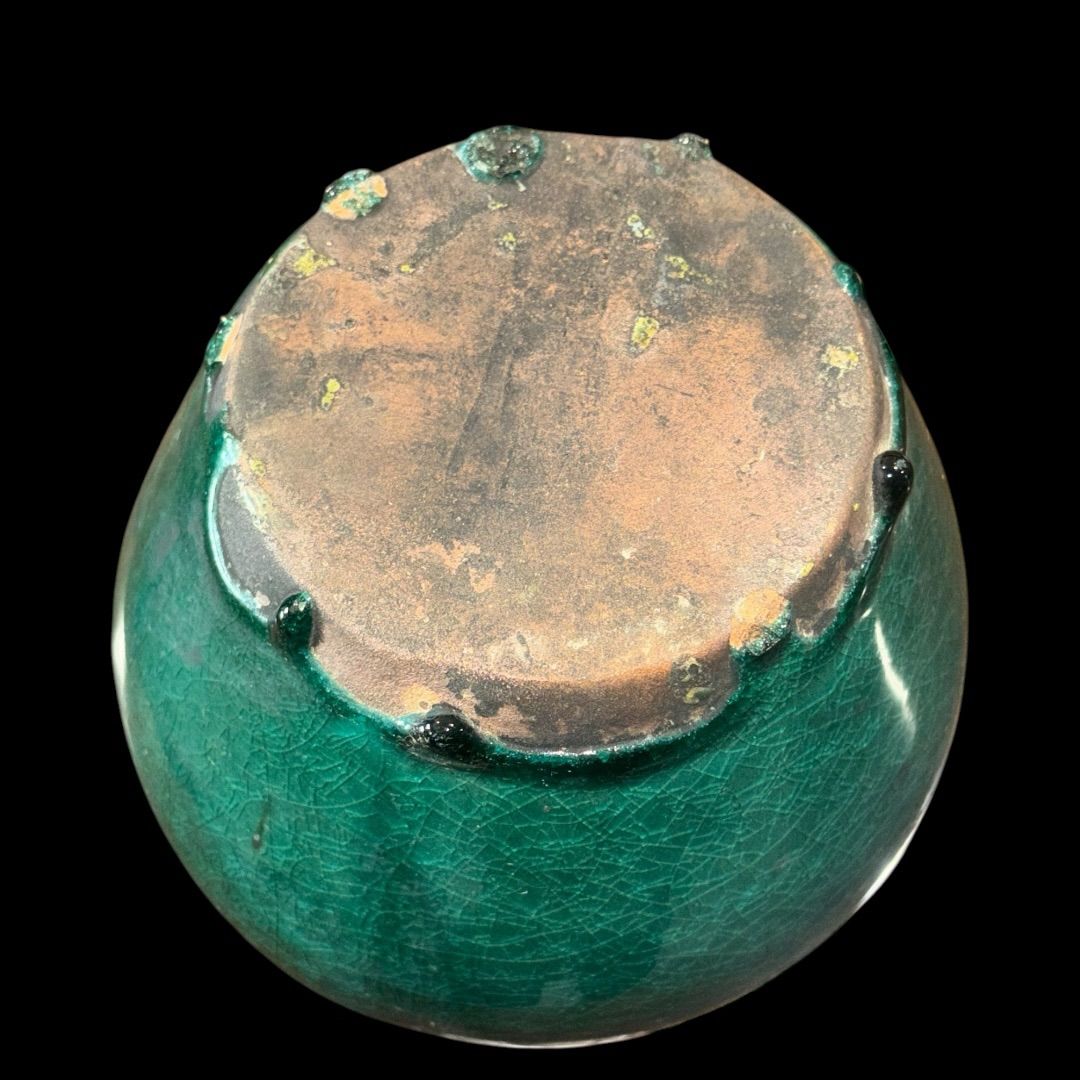 清朝期 時代唐物 花瓶 綠釉花入 中国美術 景徳鎮製