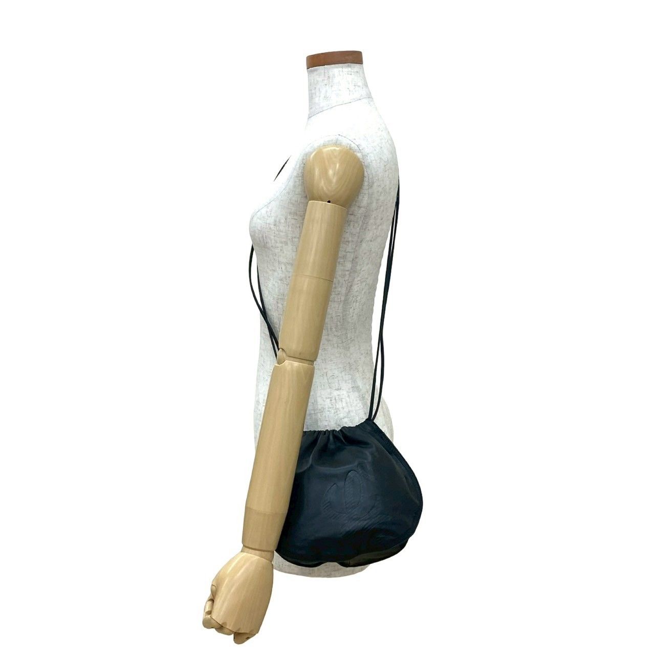 【送料無料】 LOEWE ロエベ ヴィンテージ アナグラム ロゴ ナッパ レザー 本革 巾着 ミニ ショルダーバッグ ポシェット ブラック 黒 56587 送料無料！