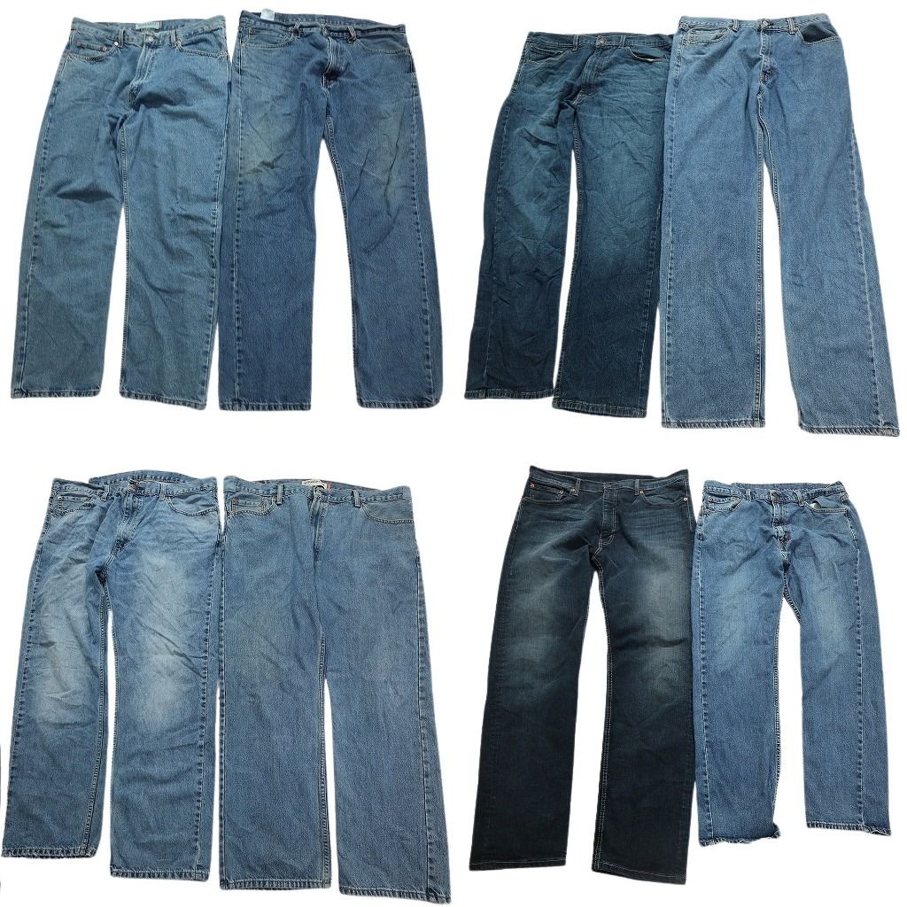 古着卸 まとめ売り リーバイス 505 デニム パンツ 8枚セット メンズ 38 |40 フェード インディゴブルー アメカジ 古着 NC1284