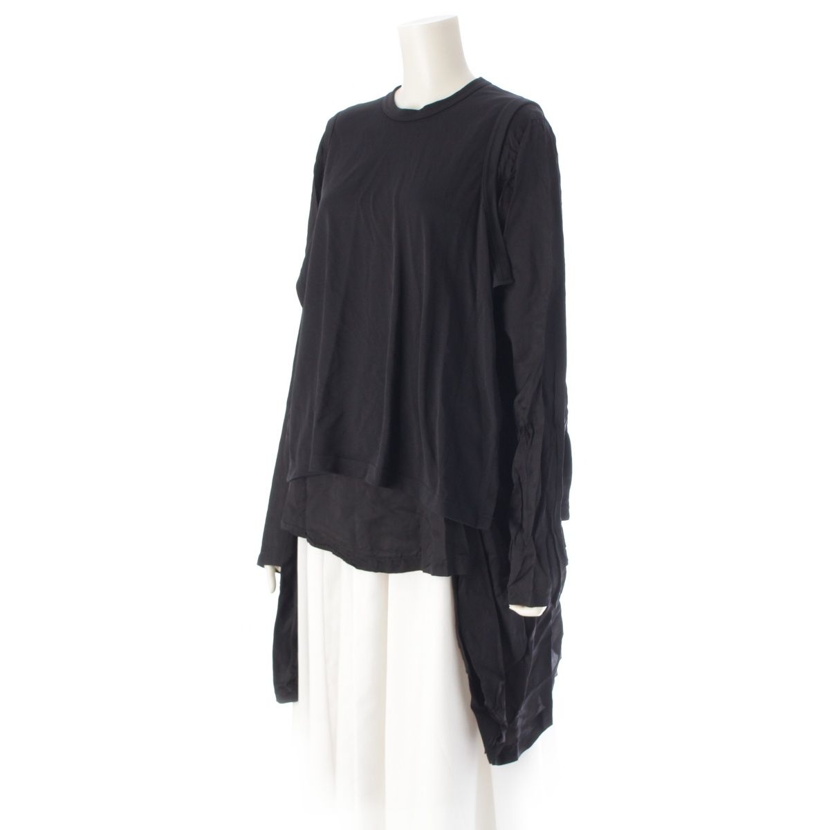 コムデギャルソン AD2025 ドッキング デザイン 長袖 カットソー トップス GJ-T005 ブラック S