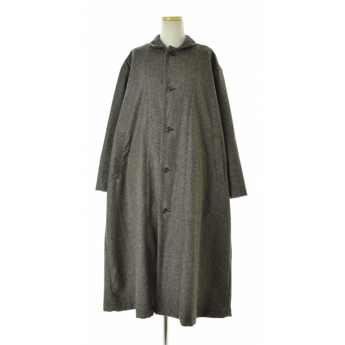 HARVESTY A31912 WOOL TWEED OVER COAT ウールツイード オーバーコート ヘリンボーンウールコート
