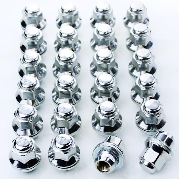 ホイールナット 24個 平座ナット P1.25 日産 純正 ホイール 用 シャンク径 20mm ストレートナット 39mm 21HEX メッキナット WP