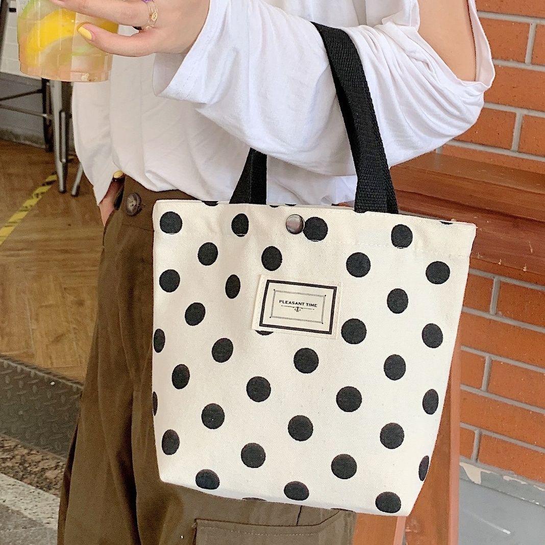 トートバッグ ドット 水玉 帆布 キャンバス ミニ レディース 布