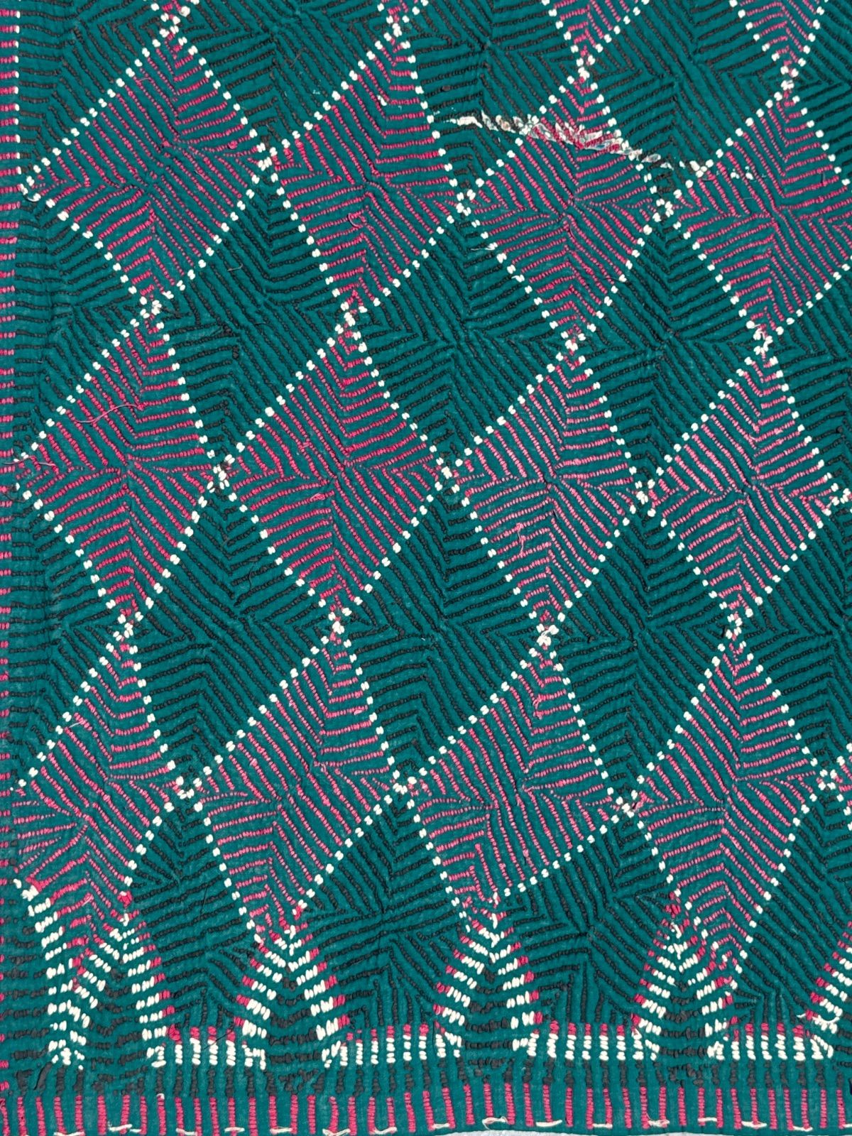 め*ん様 ヴィンテージ ラリーキルト グリーンブラウン ヴィンテージ