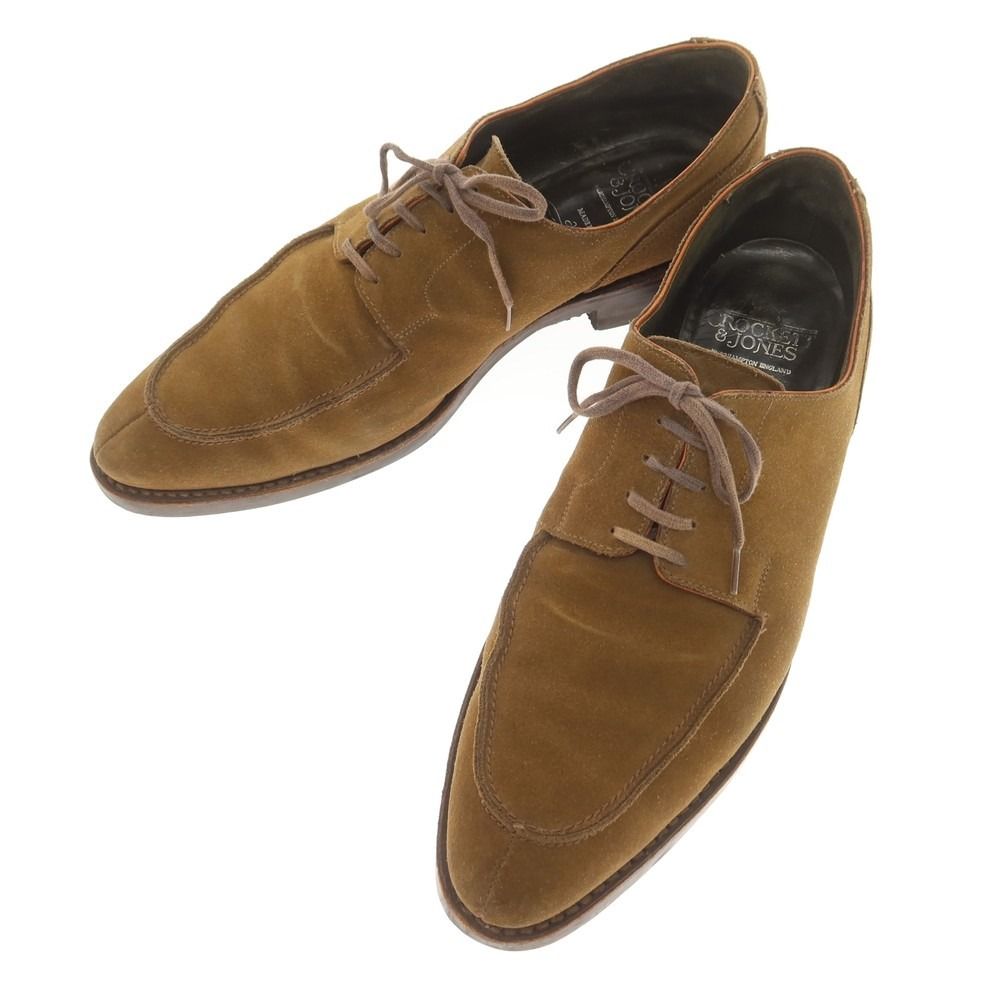 クロケットアンドジョーンズ CROCKETT-JONES WIGSTON スエード Uチップ ドレスシューズ カーキブラウン サイズ9E メンズ