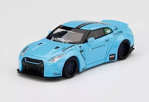 ミニカー 1 64 LB WORKS Nissan GT-R R35 タイプ1 リアウイング バージョン 2 Collection Garage 右ハンドル ライトブルー MINI GTシリーズ MGT00184-R