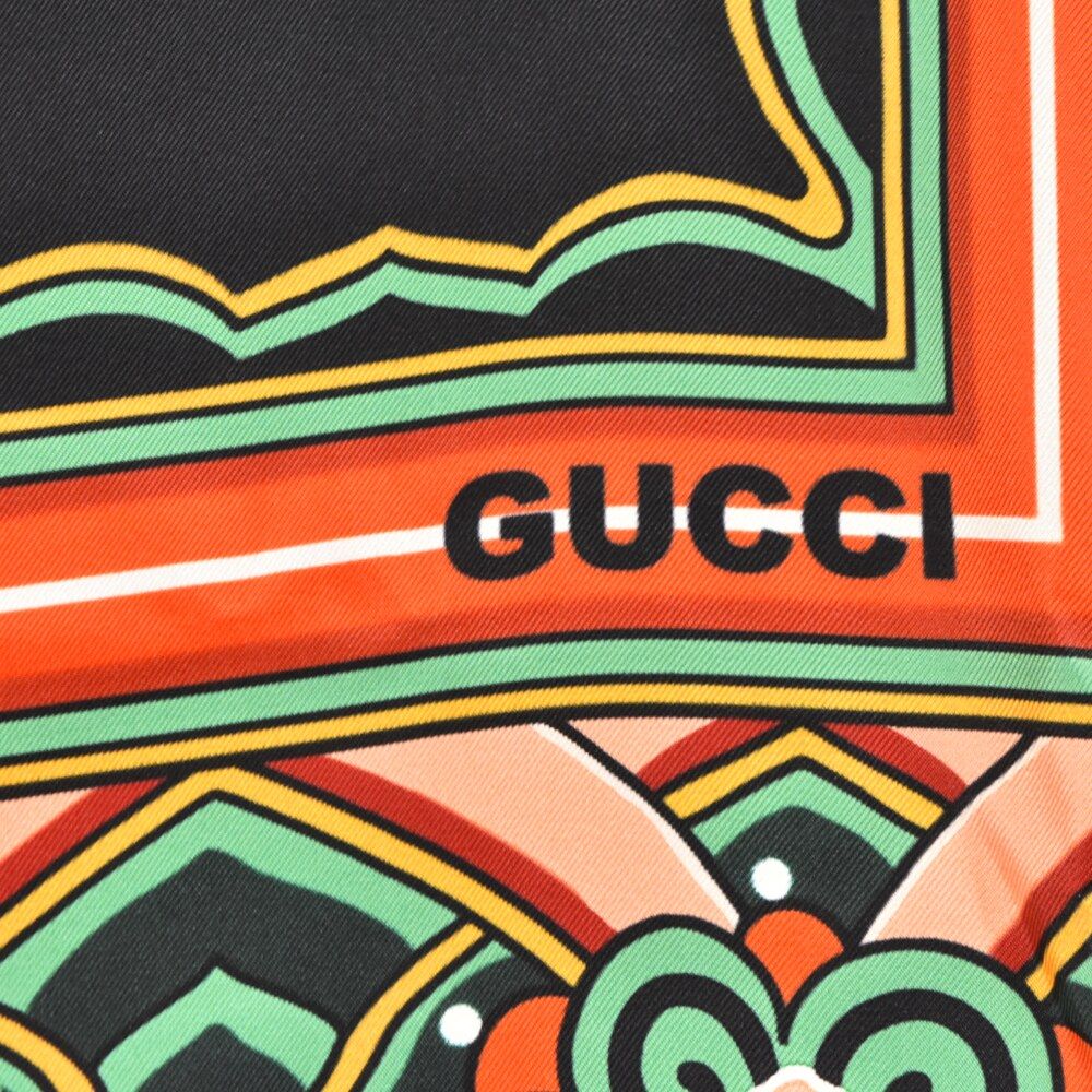 GUCCI (グッチ) マルチモチーフ 大判 シルクスカーフ マルチ