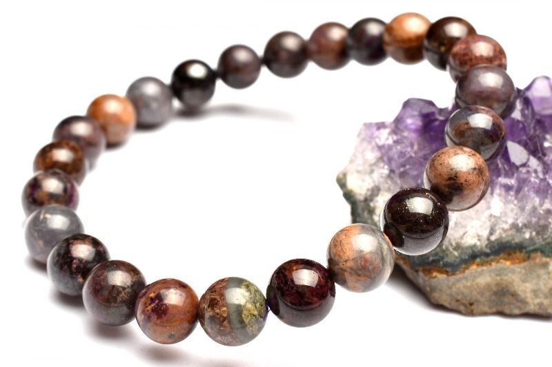 1点物】癒やしの石◇ブラウン スギライト(杉石) 7.5mm ブレスレット