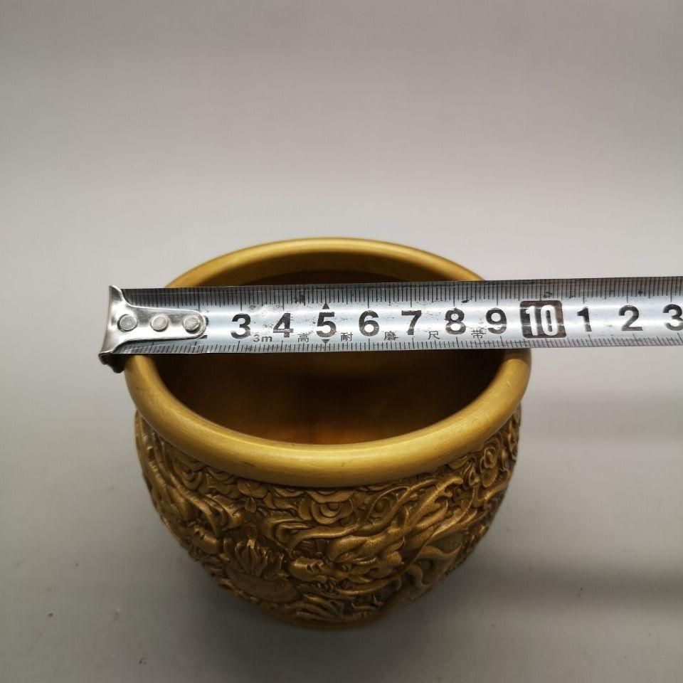 銅 細工 双竜壺 灰皿 開運 風水 招財 置物 装飾品 工芸品 - メルカリ