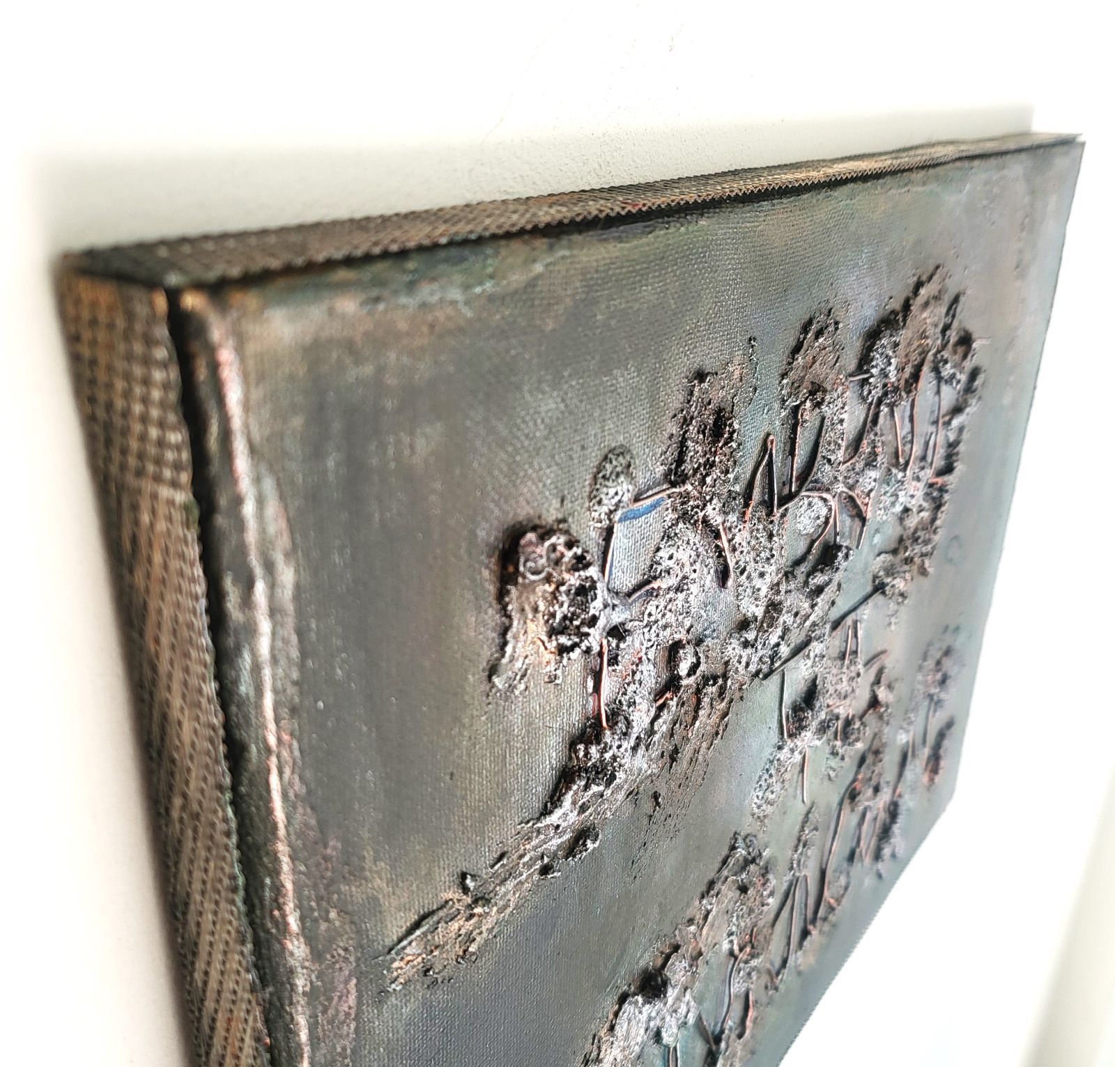 見えない境界 - 抽象画 24×33㎝ キャンバス F4号 原画のみ 一点物