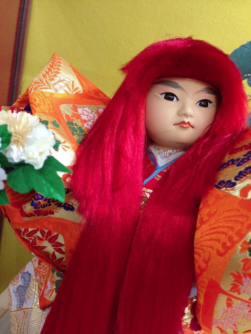 セール！・　日本人形　豊玉作　連獅子/大型　ケース入　浮世人形　極美品その他