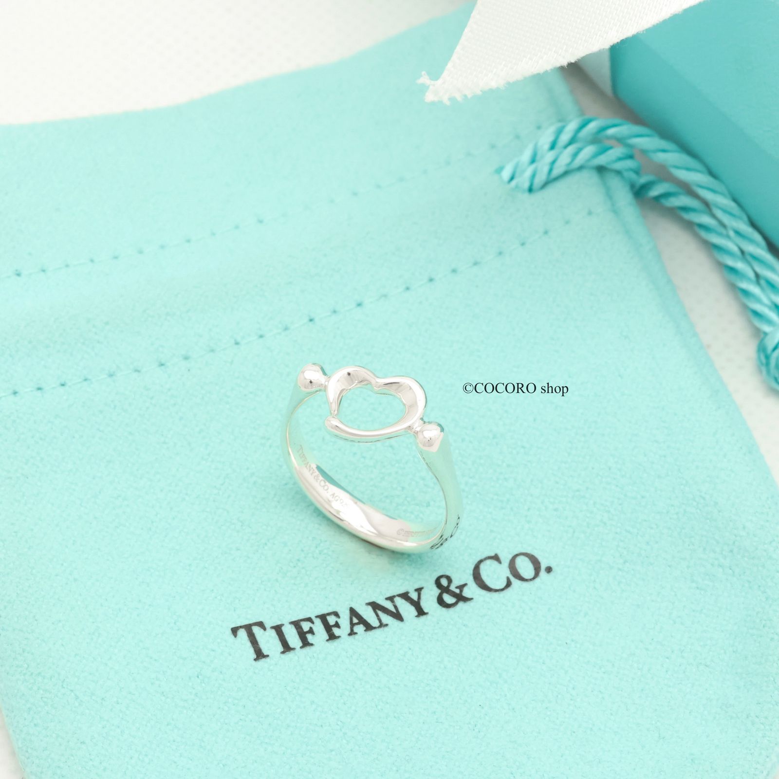 美品】ティファニー TIFFANY＆Co. オープンハート ミニ エルサペレッティ リング AG925 - メルカリ