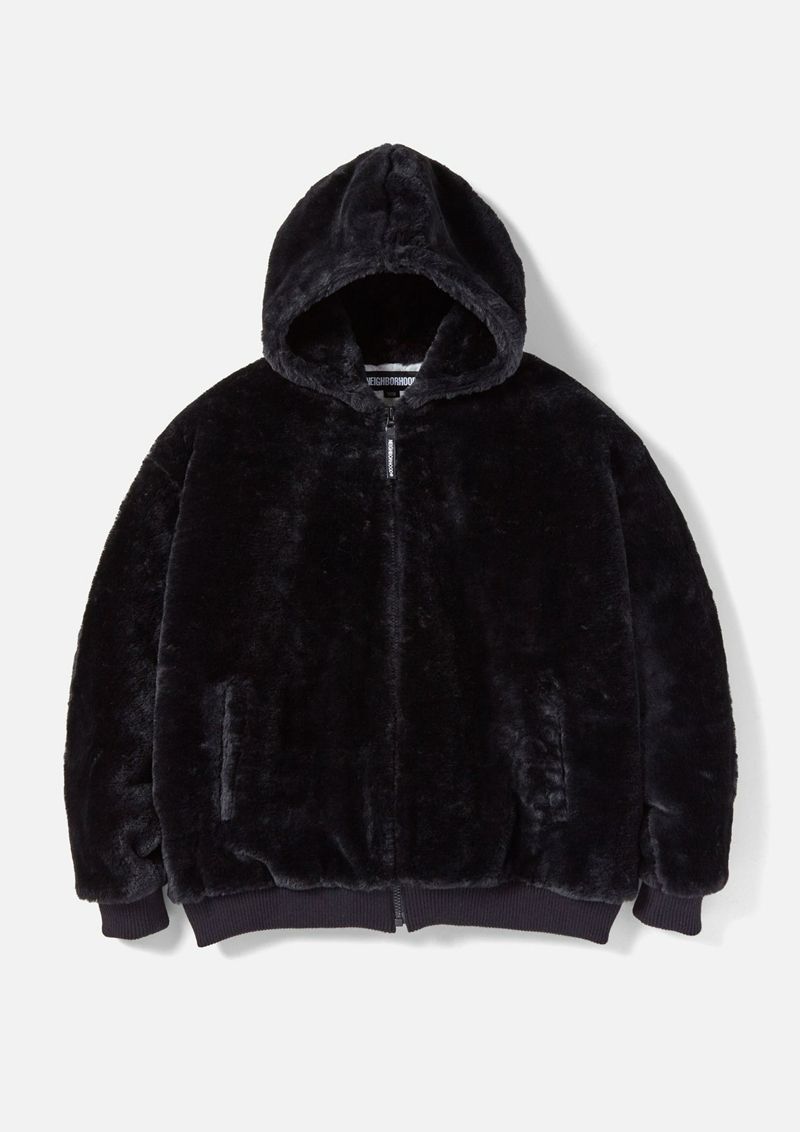 NEIGHBORHOOD ネイバーフッド FUR HOODED JK AC BK着丈68cm