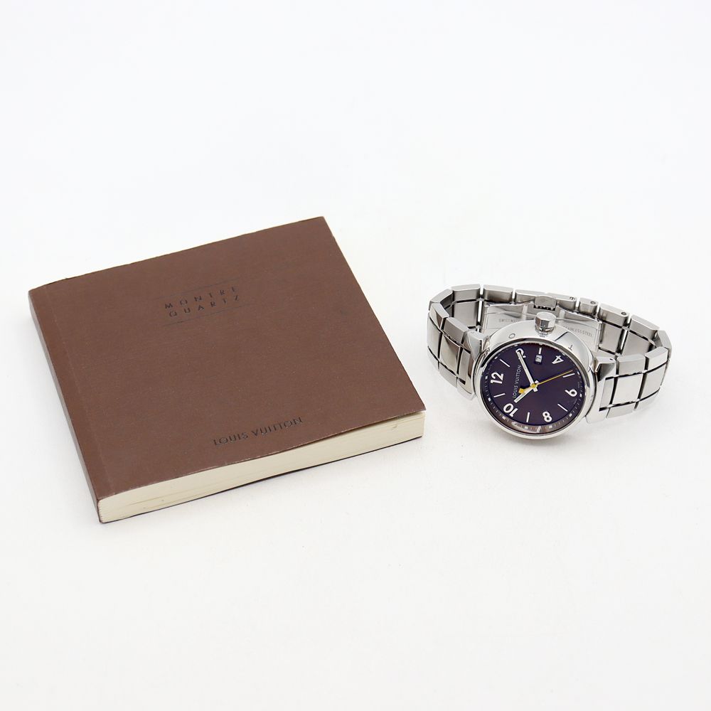 電池交換済 LOUIS VUITTON ルイヴィトン タンブール Q1111 デイト 100m  