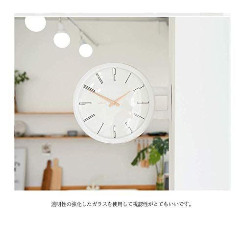 両面電波時計 両面時計 Morden Double Clock A7WH おしゃれな 低騷音