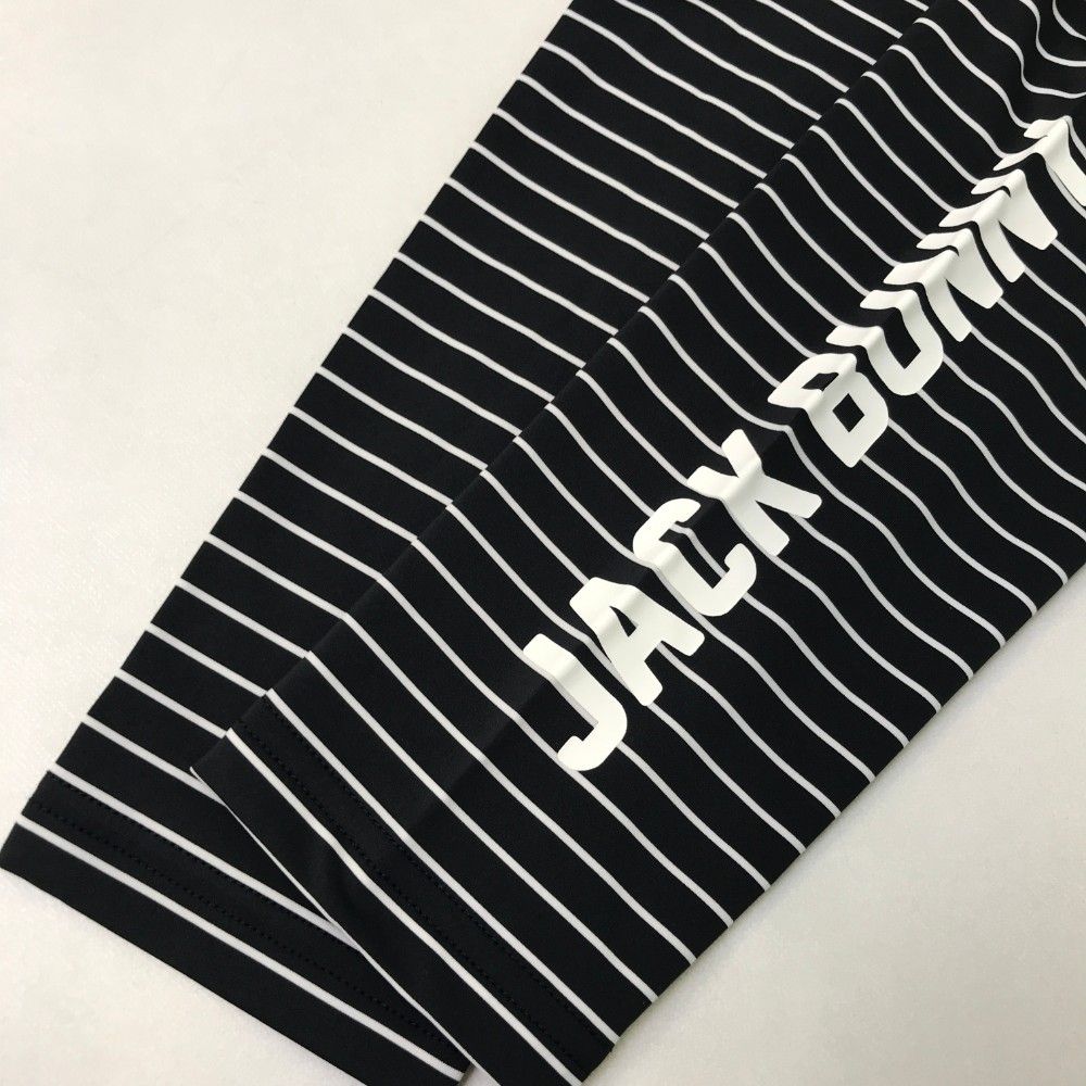 サイズ：6 JACK BUNNY ジャックバニー  ハイネック 長袖スウェットトレーナー ボーダー柄 ネイビー系 [240101416060] ゴルフウェア メンズ ストスト サイズ：6 JACK BUNNY ジャックバニー ハイネック 長袖
