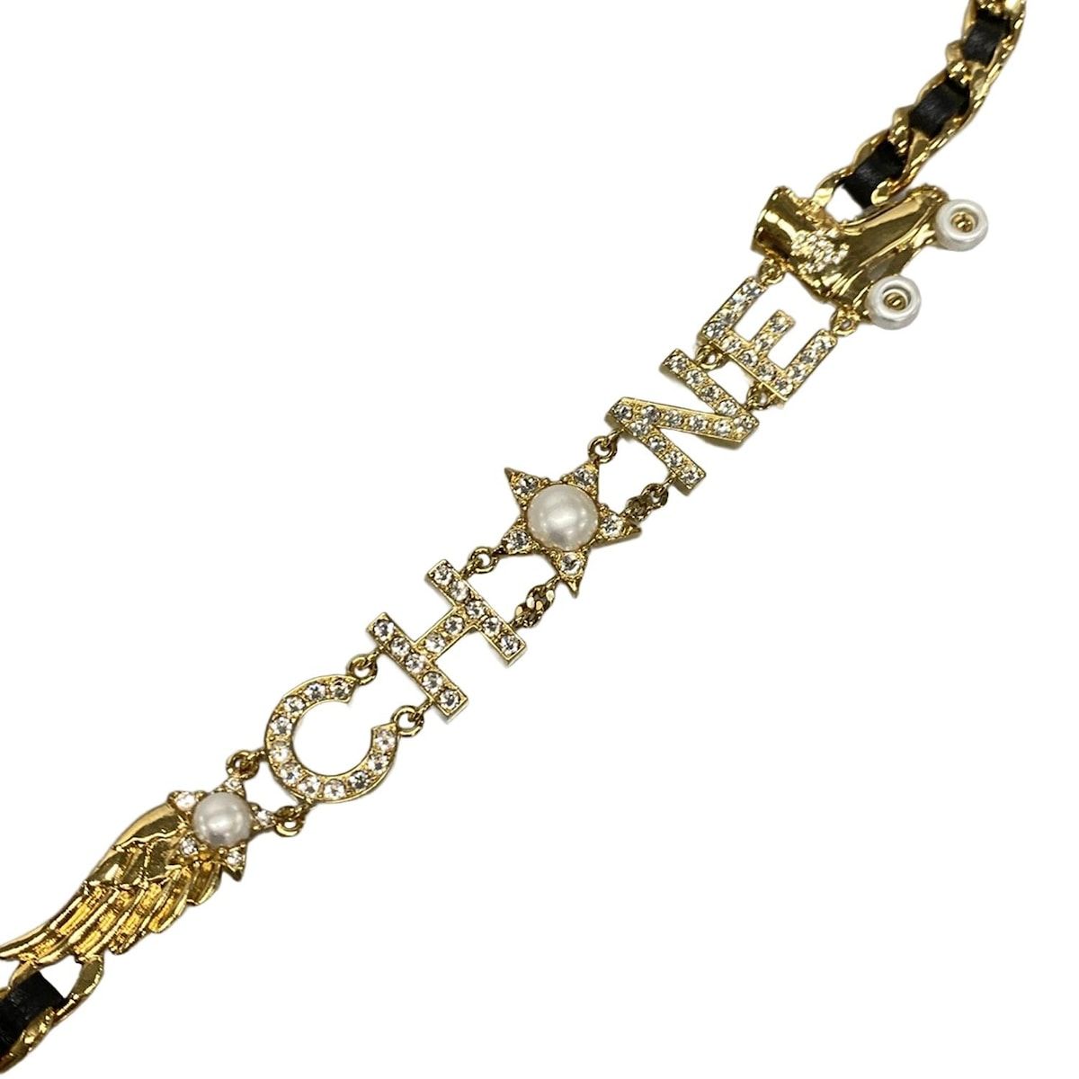 CHANEL(シャネル) ベルト美品 - ゴールド×黒×アイボリー×クリア  