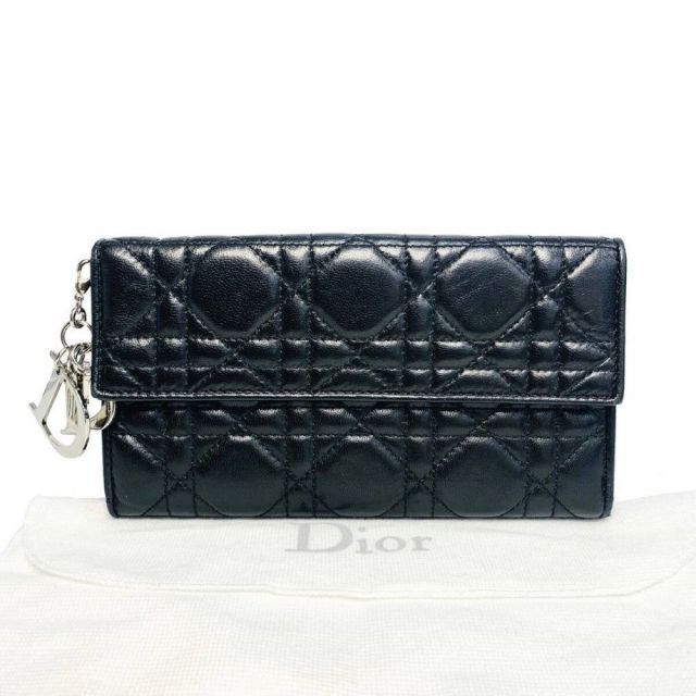 DIOR レディディオール カナージュロータスウォレット 三つ折り