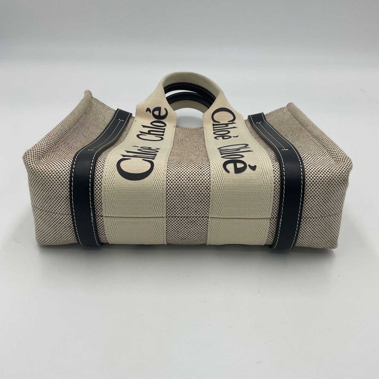CHLOE クロエ トートバッグ スモール WOODY ウッディ ネイビーブラック 