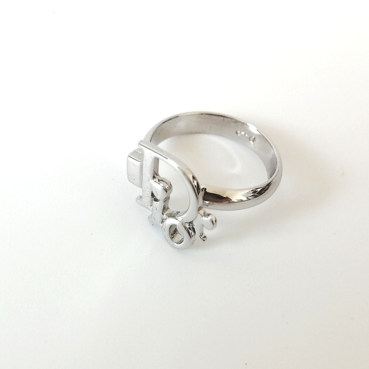 クリスチャンディオール ChristianDior リング プラスチック クリア×レッド ハート 美品 アクセサリー（指）