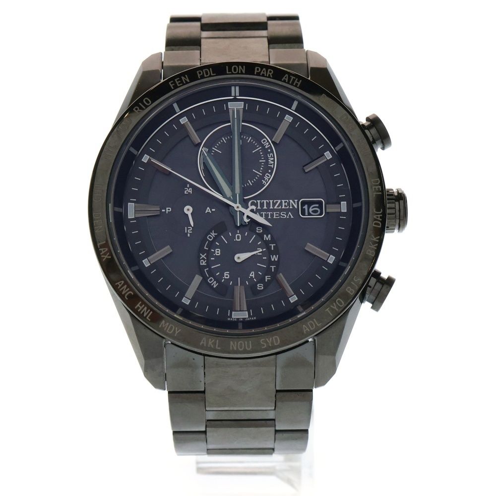 CITIZEN シチズン AT8287-62E アテッサ ACTLine HAKUTO-Rコラボ 黒文字盤 Ti|ソーラー チタン 電波 腕時計