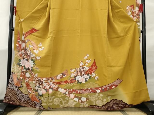 C738正絹　鈴乃屋　振袖　金彩　極美品　着物 楽天市場】【新品】 振袖 着物 正絹 袷 刺繍 金彩加工 赤 椿 桜