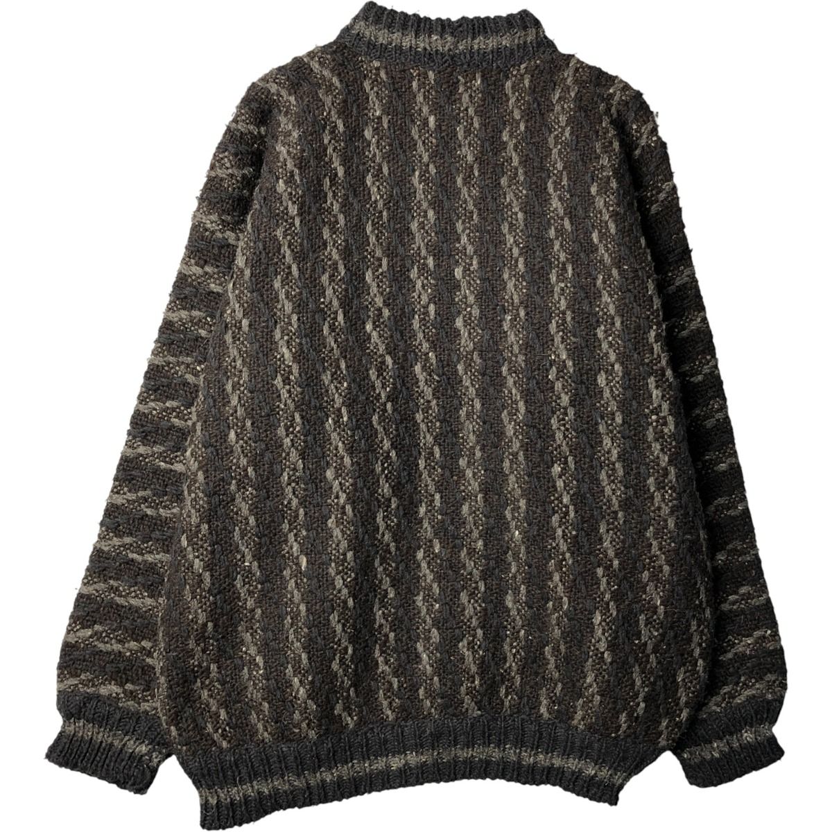 古着 SHEEP LANDIA 総柄 HAND MADE ハンドメイド エクアドルニットセーター メンズL相当 ヴィンテージ eaa594396