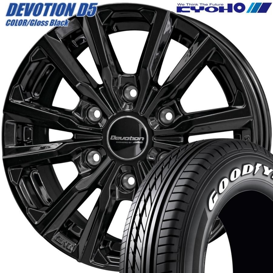 期間 ラジアル KYOHO 共豊 DEVOTION D5 デボーションD5 15ｘ6.0 ＋33 6H 139.7 グロスブラック ｘ４本 GY EAGLE 1 ナスカープラス 195 80R15