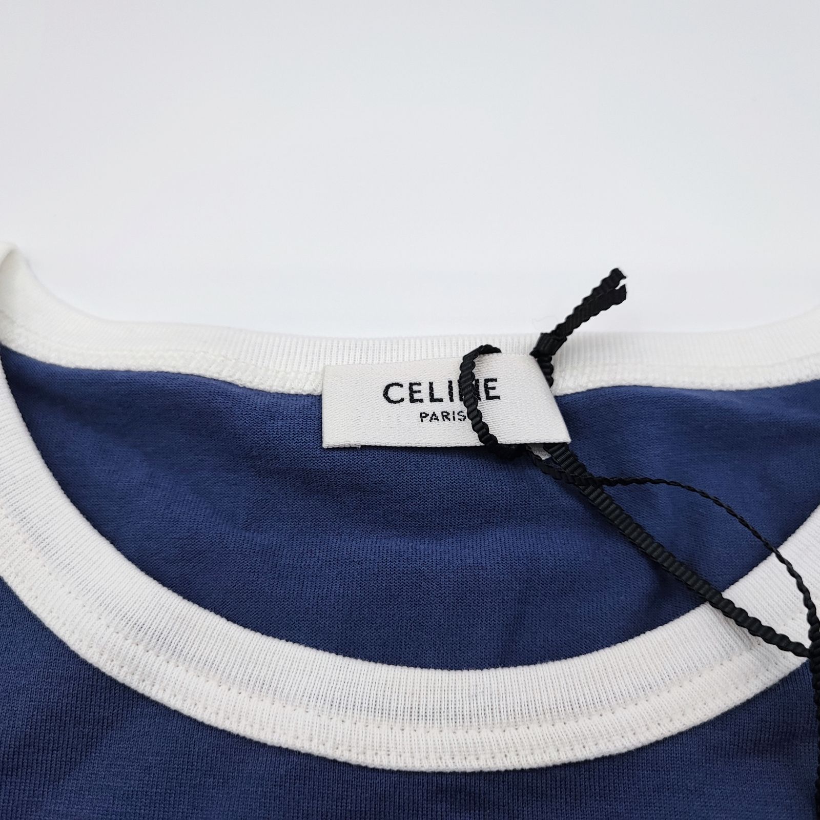 イタリア製セリーヌ CELINE  Tシャツ オブスキュアブルー サイズS 日本完売商品