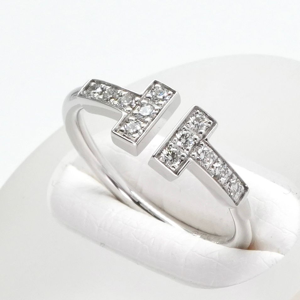 ティファニー TIFFANY-Co. ワイヤー リング Tワイヤー 18K ホワイトゴールド ティファニー T リング 指輪 750WG シルバー ダイヤモンド ホワイトゴールド