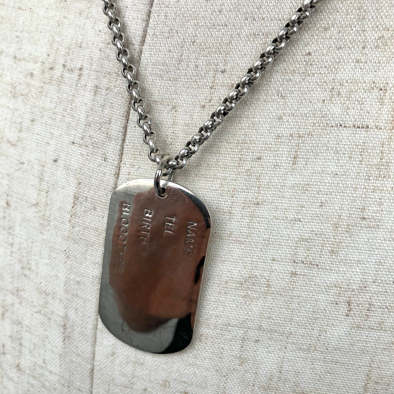 SILVER925 DOG TAG ESCARGOT CHAIN NECKLACE /シルバー/ネックレス 