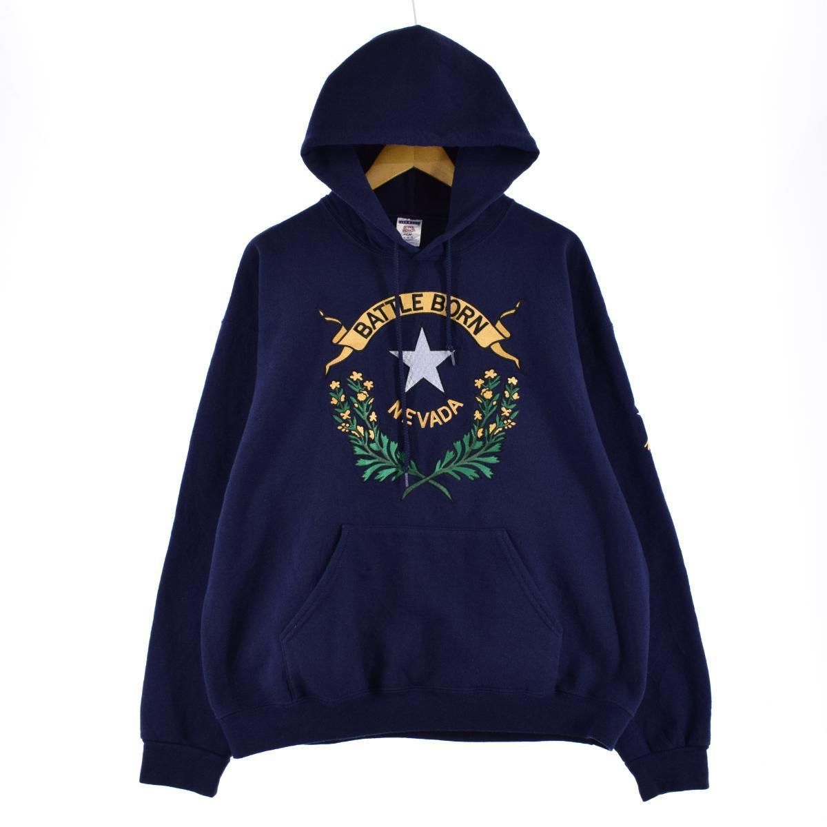 古着 ジャージーズ Jerzees 刺繍 スウェットプルオーバーパーカー メンズXL/eaa308026