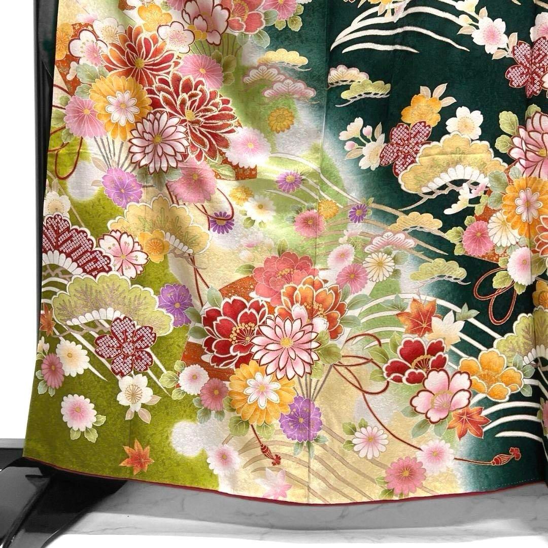 振袖 金駒刺繍 牡丹 鞠 枝垂れ桜 花模様 成人式 晴れの日 着物 045a p
