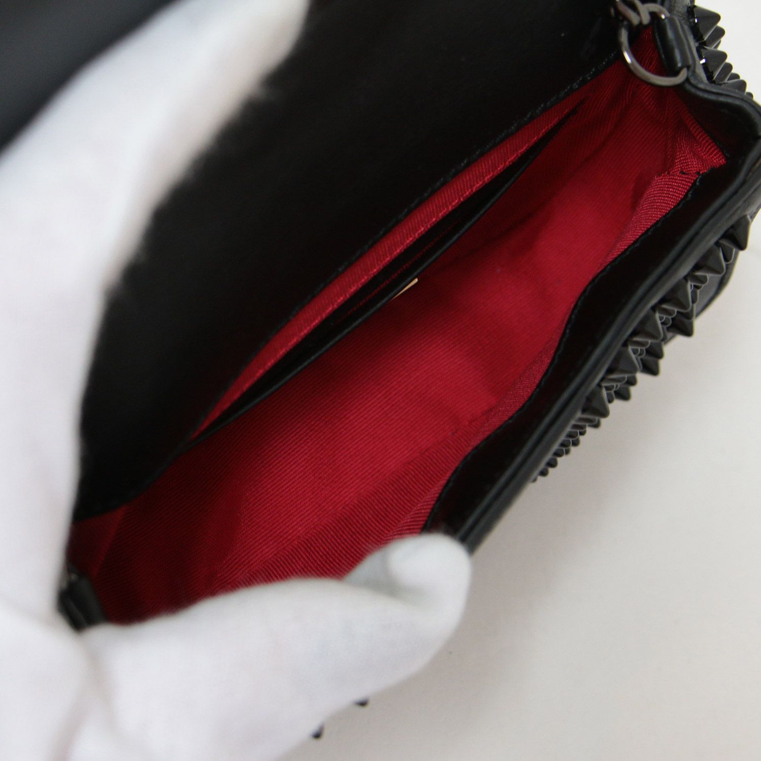 【美品✨】クリスチャンルブタン　ボディバッグ　スタッズ　黒　赤　斜め掛け Christian Louboutin クリスチャンルブタン ボディバッグ