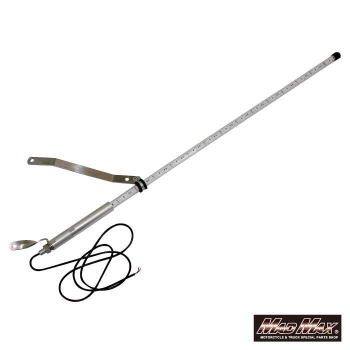 オートバイ用 旗棒白 LED 発光 ブルー レッド ホワイト フラッグポール 900mm