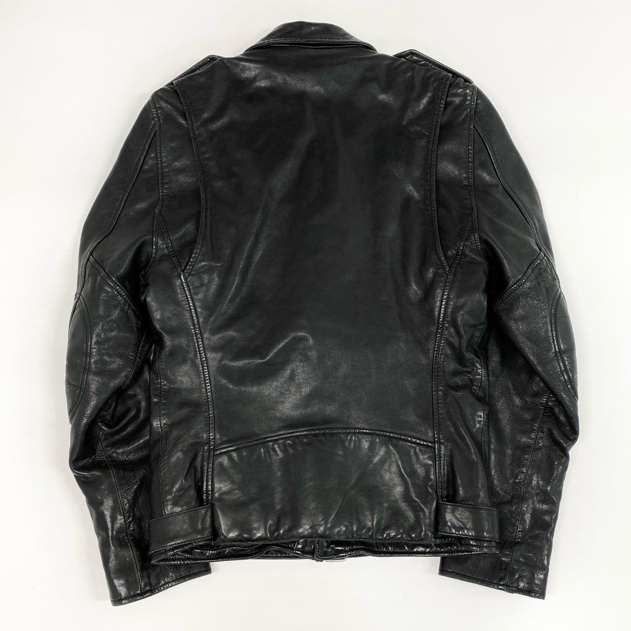 43f25 BLK DNM ブラックデニム ラムレザー ダブルライダース