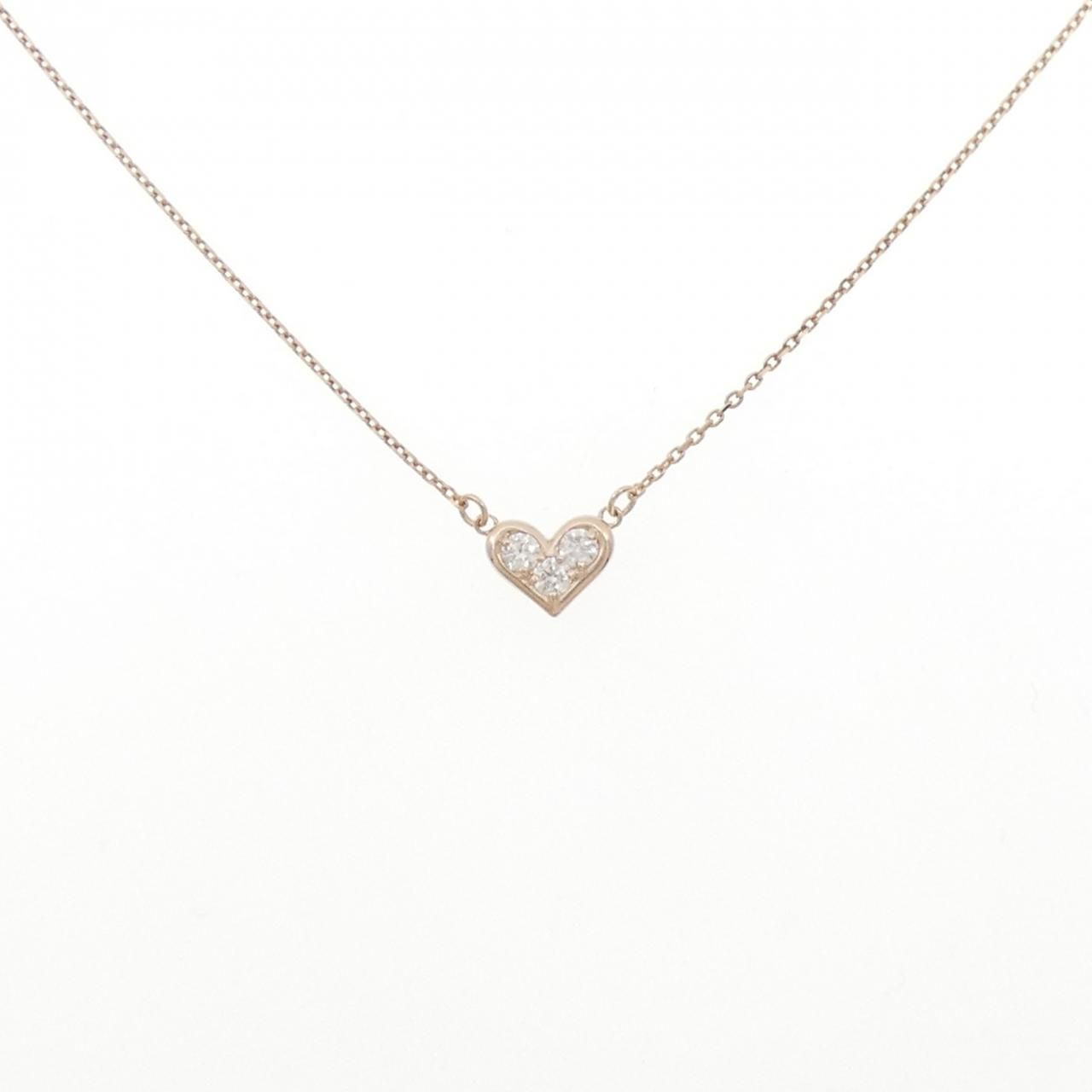 K10PG ハート ダイヤモンド ネックレス 0.15CT