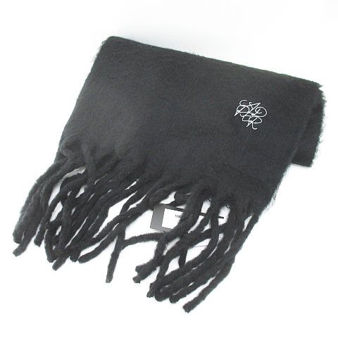 ADRERマフラーブラック系 volume fringe shaggy muffler / ボリュームフリンジシャギー