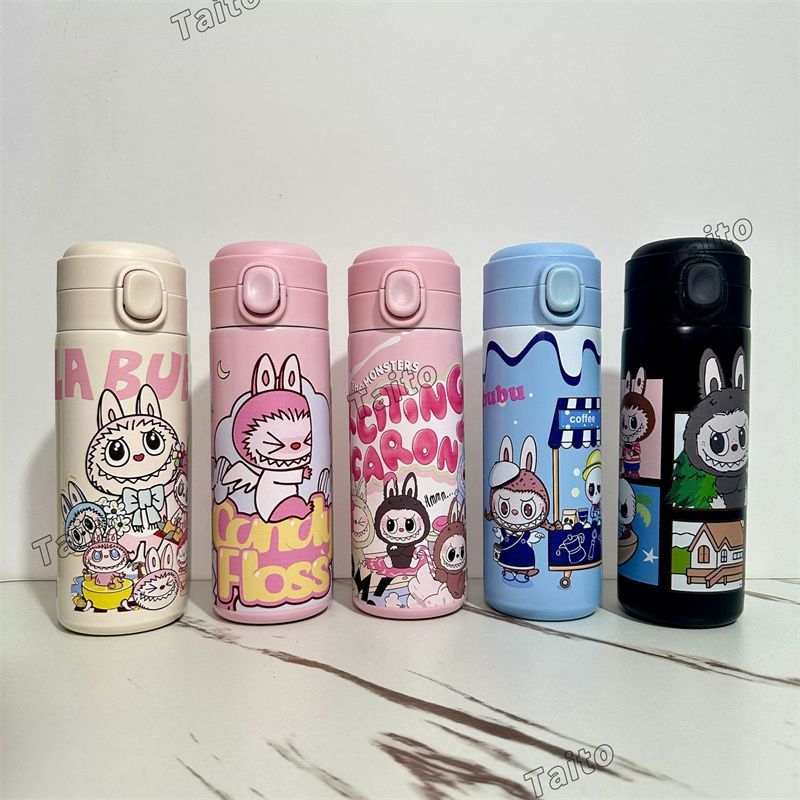 中国限定popland mokoko labubu保温ボトル　ピンク ラブブ LABUBU POPMART 保温ボトル 400ml 保温 保冷 ステンレス