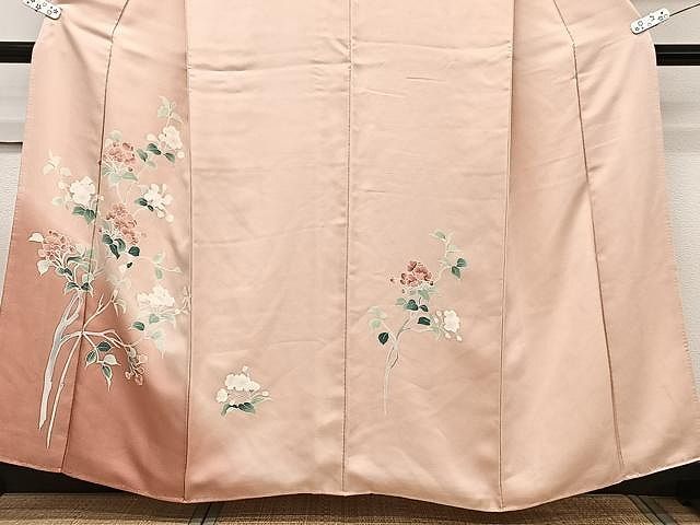 平和屋着物○訪問着 作家物 ろうけつ染め 石庭文 柳茶色 暈し染め