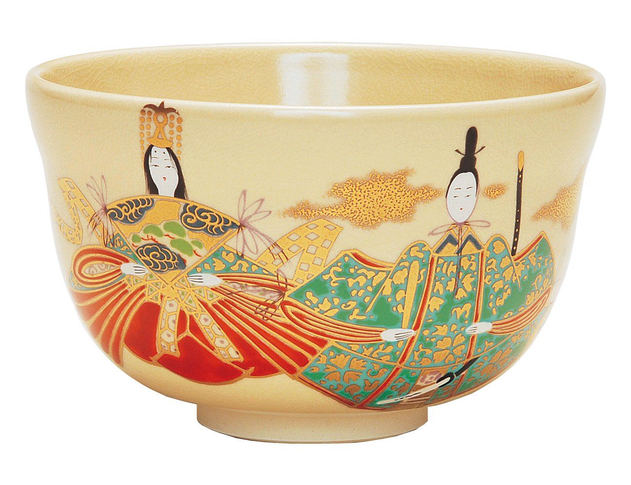 宮地英香 内裏雛 仁清 茶碗 茶器 茶道具 抹茶茶碗　ひな祭り 雛 清水焼 京焼 茶器/茶道具 抹茶茶碗 ひな祭り】 仁清写し 内裏雛 宮地英香作